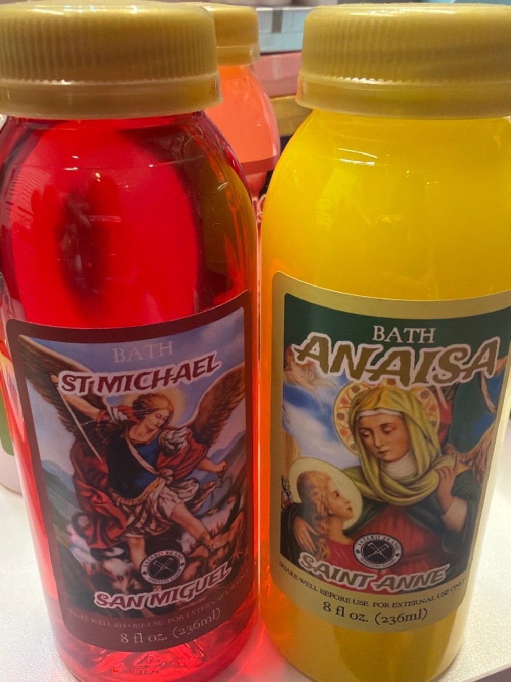 St. Michael & Saint Anne Bath good luck 🍀 Duo - Red & Yellow by Miguel D Anaisa